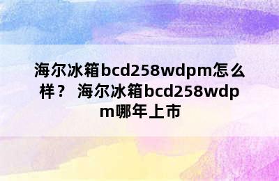 海尔冰箱bcd258wdpm怎么样？ 海尔冰箱bcd258wdpm哪年上市